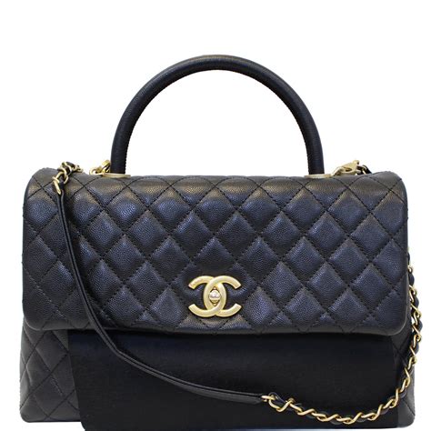 chanel coco handle medium black|Chanel coco handle price.